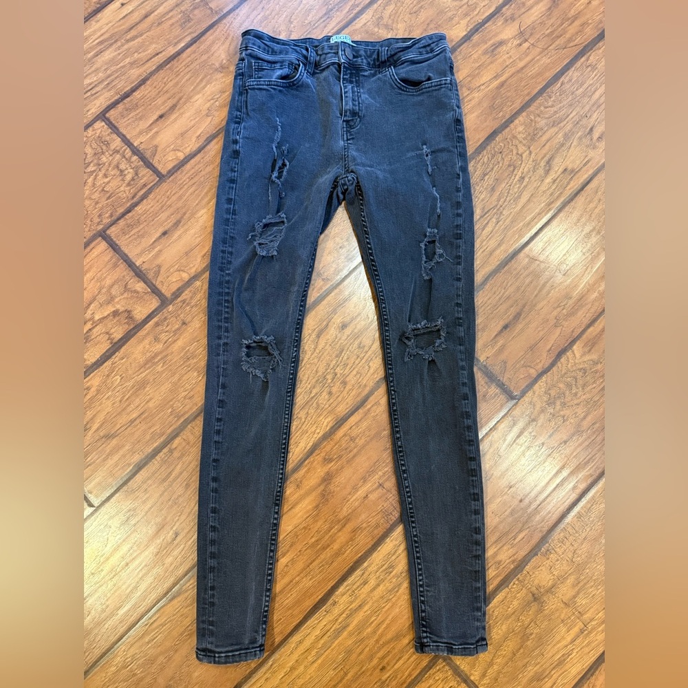 Legend London black jeans men’s fit 28x28 (tag 30x30) Spray On Skinny distressed